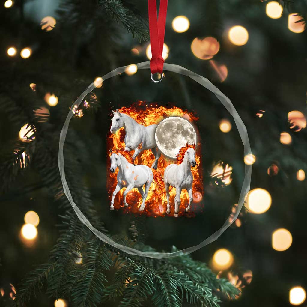 3 Fire Horses Moon Equestrian Crystal Glass Ornament Year Of The Fire Horse Joke TS11 Print Your Wear