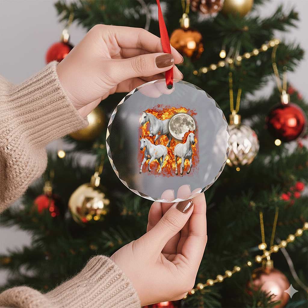 3 Fire Horses Moon Equestrian Crystal Glass Ornament Year Of The Fire Horse Joke TS11 Print Your Wear