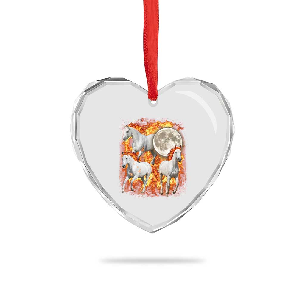 3 Fire Horses Moon Equestrian Heart Crystal Glass Ornament Year Of The Fire Horse Joke TS11 Print Your Wear