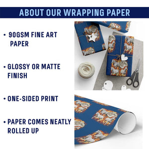 3 Fire Horses Moon Equestrian Wrapping Paper Roll Year Of The Fire Horse Joke TS11 Print Your Wear