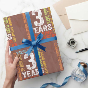 3 Years Of Being Sober Wrapping Paper Roll 3 Years Sobriety Anniversary Addiction Recovery TS11 Mocha Print Your Wear