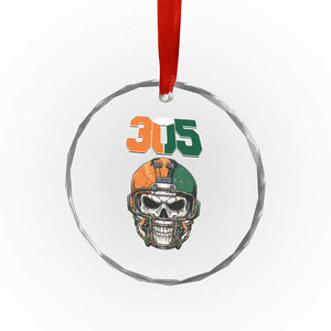 305 Football Warrior Skull Crystal Glass Ornament Orange and Green Miami Vibes TS02 Print Your Wear