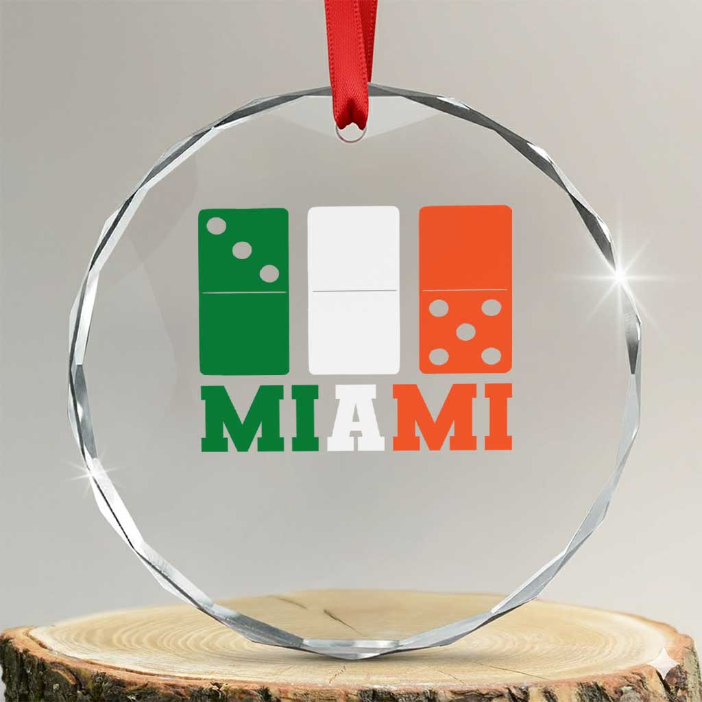 305 Miami Crystal Glass Ornament Three Zero Five Domino TS10 Transparent Glass 3'' Circle Print Your Wear