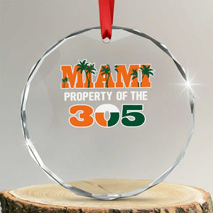 305 Miami Pride Crystal Glass Ornament Urban Style Miami Beach Graphic TS10 Transparent Glass 3'' Circle Print Your Wear
