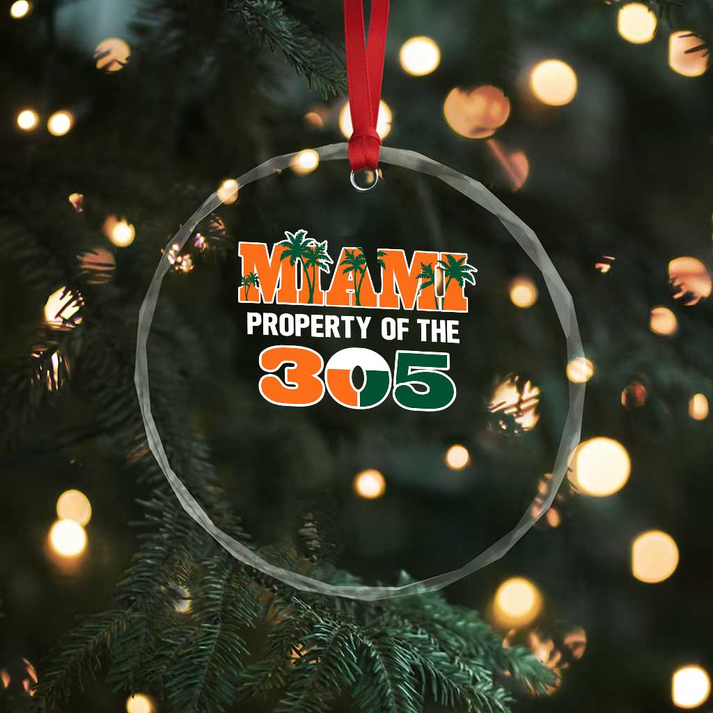 305 Miami Pride Crystal Glass Ornament Urban Style Miami Beach Graphic TS10 Print Your Wear