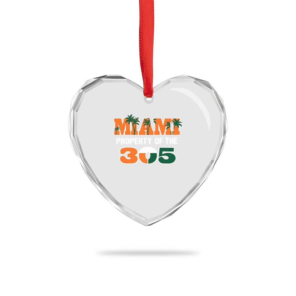 305 Miami Pride Heart Crystal Glass Ornament Urban Style Miami Beach Graphic TS10 Print Your Wear