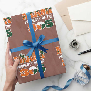 305 Miami Pride Wrapping Paper Roll Urban Style Miami Beach Graphic TS10 Mocha Print Your Wear