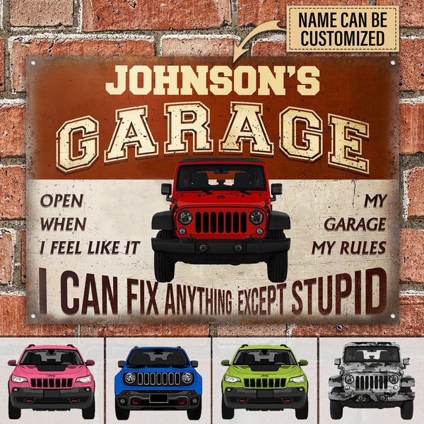 Personalized Jeep Off Road Car Garage Metal Sign CTM