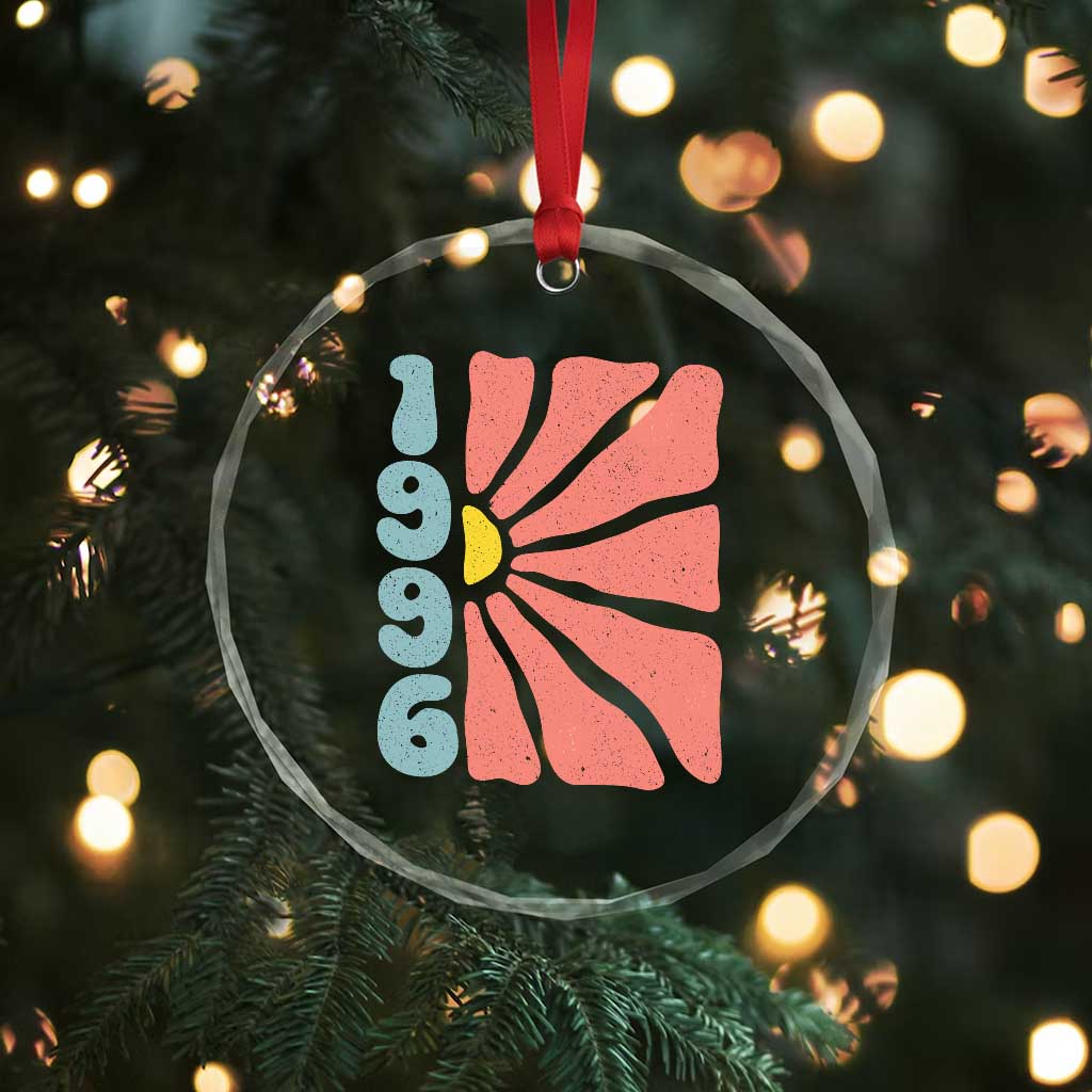 30th Birthday Crystal Glass Ornament Vintage 1996 Boho Flowers 30 Years Old Birthday TS11 Print Your Wear