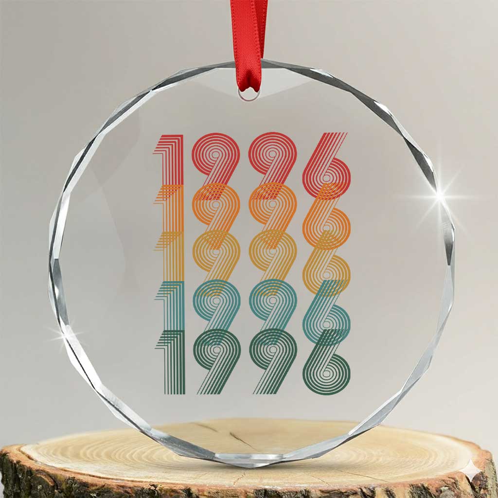 30th Birthday Crystal Glass Ornament Vintage 1996 Retro 30 Years Old Birthday TS11 Transparent Glass 3'' Circle Print Your Wear