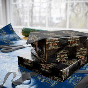 30th Birthday Wrapping Paper Roll Life Begins At 30 Born In 1996 The Year Of Legends TS11 Black Print Your Wear