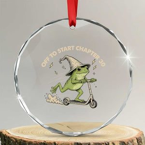 30th Birthday Frog Crystal Glass Ornament Off To Start Chapter 30 TS10 Transparent Glass 3'' Circle Print Your Wear