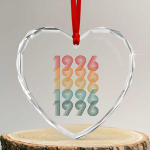 30th Birthday Heart Crystal Glass Ornament Vintage 1996 Retro 30 Years Old Birthday TS11 Transparent Glass 3'' Heart Print Your Wear