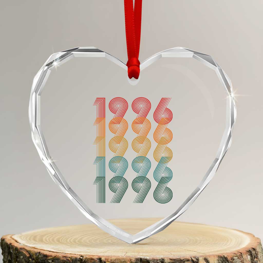 30th Birthday Heart Crystal Glass Ornament Vintage 1996 Retro 30 Years Old Birthday TS11 Transparent Glass 3'' Heart Print Your Wear