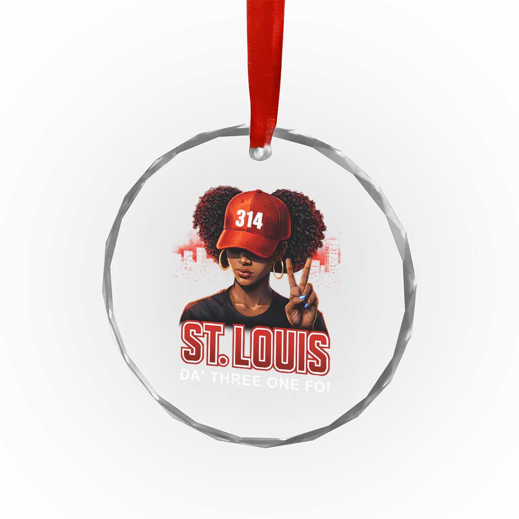 314 St Louis Crystal Glass Ornament Red Hat African American Woman STL City Pride Area Code TS10 Print Your Wear