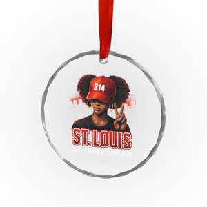 314 St Louis Crystal Glass Ornament Red Hat African American Woman STL City Pride Area Code TS10 Print Your Wear