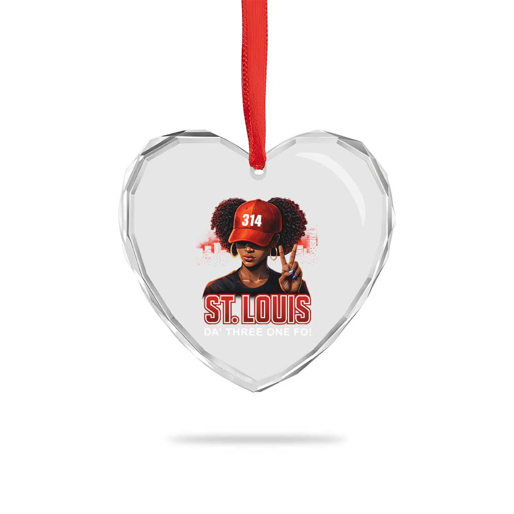 314 St Louis Heart Crystal Glass Ornament Red Hat African American Woman STL City Pride Area Code TS10 Print Your Wear