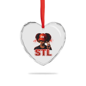 314 STL Heart Crystal Glass Ornament Red Hat African American Woman Area Code St Louis City Pride TS10 Print Your Wear