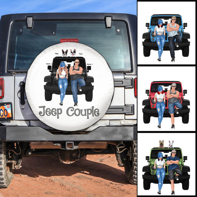 Custom JP Tire Cover With Camera Hole, JP Couple Spare Tire Cover CTM Custom - Printyourwear