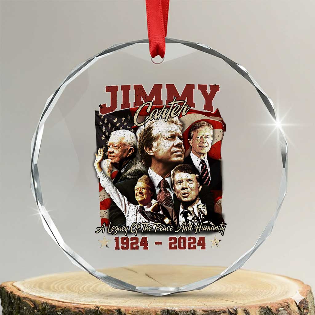 39th President Jimmy Carter Crystal Glass Ornament A Legacy Of Peace And Humanity USA Legacy TS02 Transparent Glass 3'' Circle Print Your Wear
