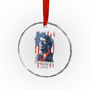 39th President Jimmy Carter Crystal Glass Ornament True American Hero US Flag Presidents' Day - Print Your Wear