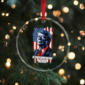 39th President Jimmy Carter Crystal Glass Ornament True American Hero US Flag Presidents' Day - Print Your Wear