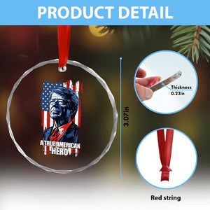39th President Jimmy Carter Crystal Glass Ornament True American Hero US Flag Presidents' Day - Print Your Wear