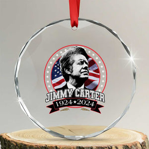 39th President Jimmy Carter Crystal Glass Ornament USA Legacy American Flag TS02 Transparent Glass 3'' Circle Print Your Wear