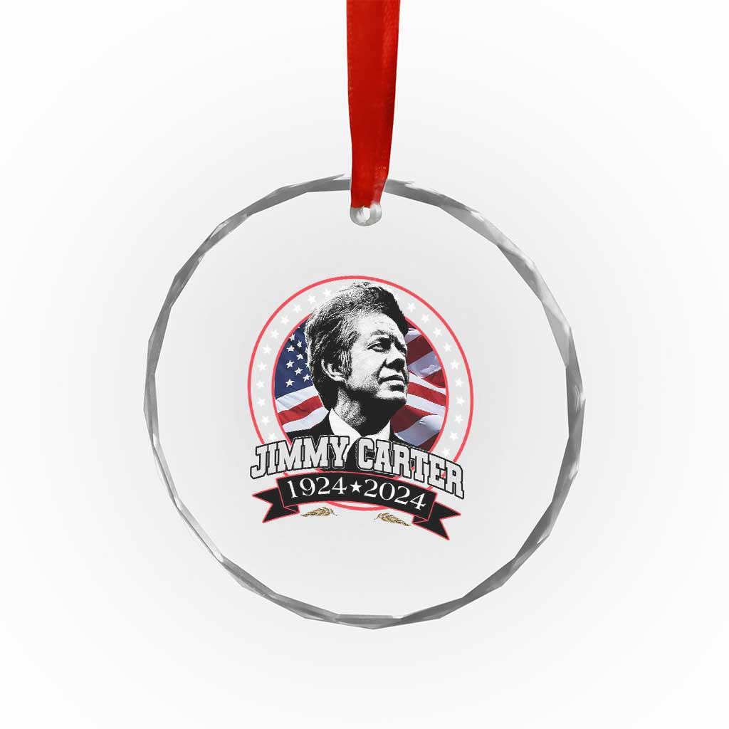 39th President Jimmy Carter Crystal Glass Ornament USA Legacy American Flag TS02 Print Your Wear