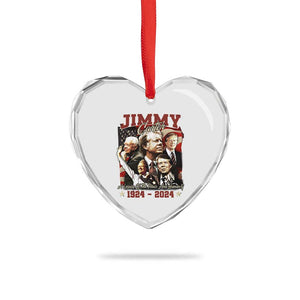 39th President Jimmy Carter Heart Crystal Glass Ornament A Legacy Of Peace And Humanity USA Legacy TS02 Print Your Wear