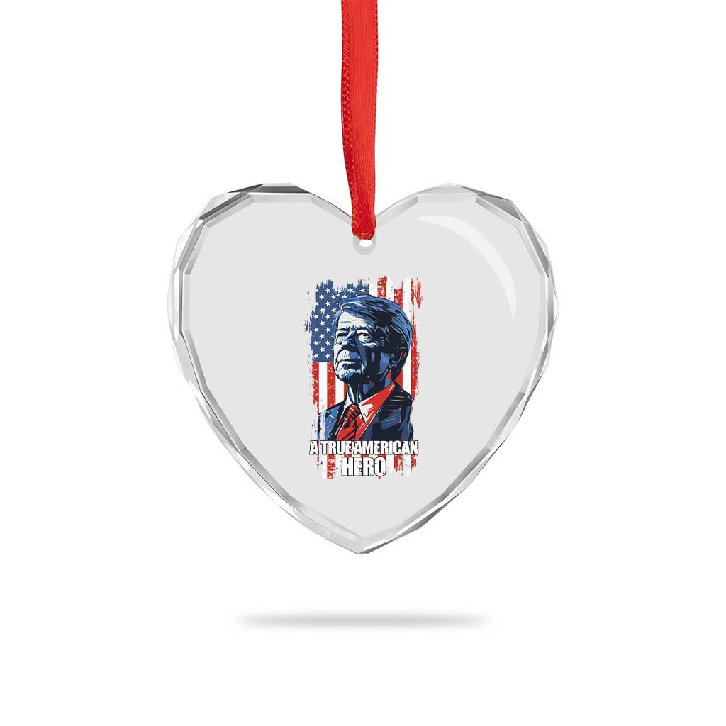 39th President Jimmy Carter Heart Crystal Glass Ornament True American Hero US Flag Presidents' Day TS02 Print Your Wear
