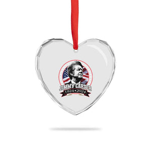 39th President Jimmy Carter Heart Crystal Glass Ornament USA Legacy American Flag TS02 Print Your Wear