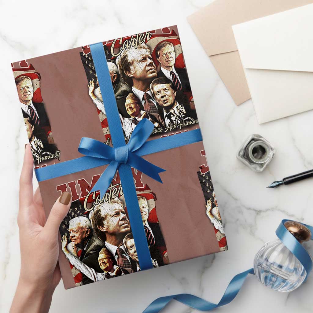 39th President Jimmy Carter Wrapping Paper Roll A Legacy Of Peace And Humanity USA Legacy TS02 Mocha Print Your Wear