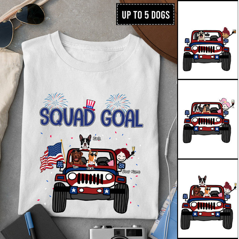 Custom JP Shirt Squad Goal 4th Of July JP and Girl Dog CTM Youth Custom - Printyourwear