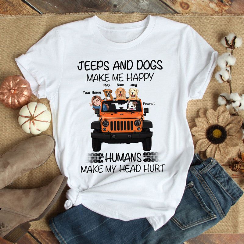 Custom JP Tee Shirts JPs and Dogs Make Me Happy Humans Make My Head Hurt CTM Youth Custom - Printyourwear