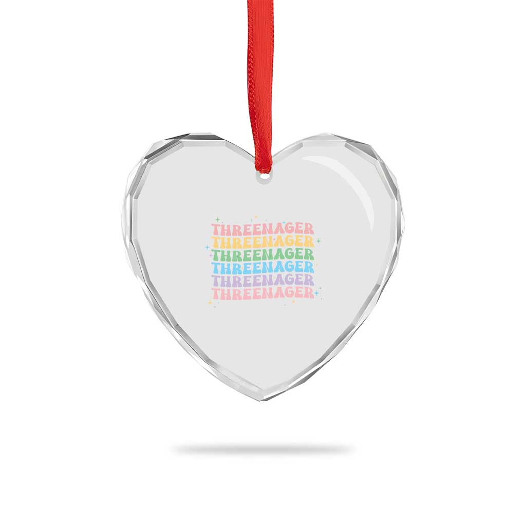 3rd Birthday Heart Crystal Glass Ornament Toddler Threenager 3 Years Old Birthday Outfit TS10 Print Your Wear