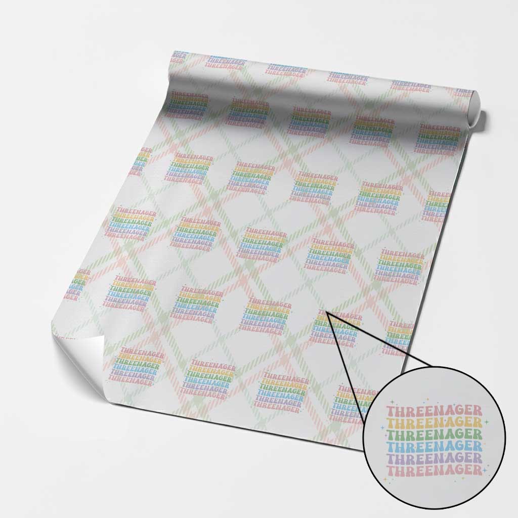 3rd Birthday Wrapping Paper Roll Toddler Threenager 3 Years Old Birthday Outfit TS10 Christmas Plaid Print Your Wear