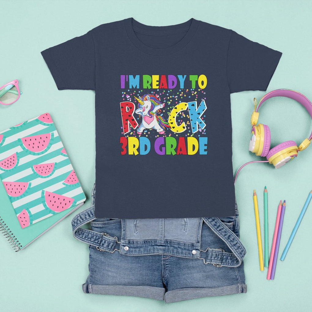 3rd Grade T Shirt For Kid I'm Ready To Rock Third Grade Student Back To School Unicorn TS02 Printyourwear