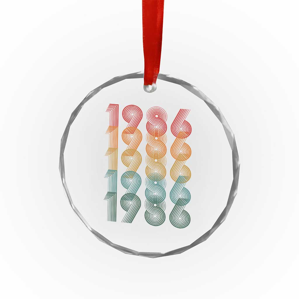 40th Birthday Crystal Glass Ornament Vintage 1986 Retro 40 Years Old Birthday TS11 Print Your Wear