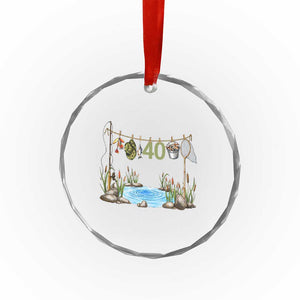 40th Birthday Fishing Crystal Glass Ornament Fisherman Birthday Party Gift
