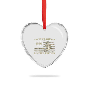 40th Birthday Fishing Vintage 1986 Limited Edition Heart Crystal Glass Ornament Bass Fishing Camouflage American Flag Fisherman Gift