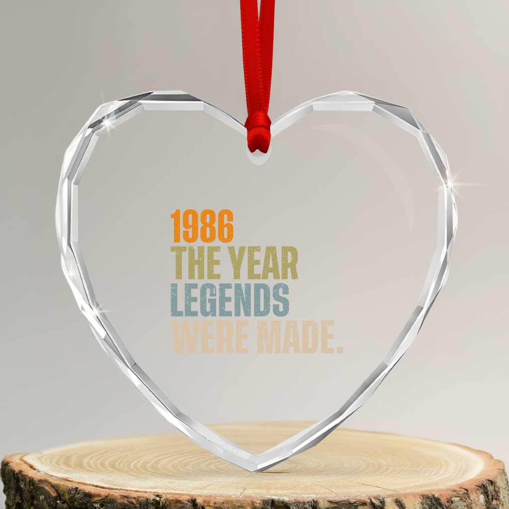 40th Birthday Gift For Men Heart Crystal Glass Ornament Vintage 1986 40 Years Old Birthday TS10 Transparent Glass 3'' Heart Print Your Wear