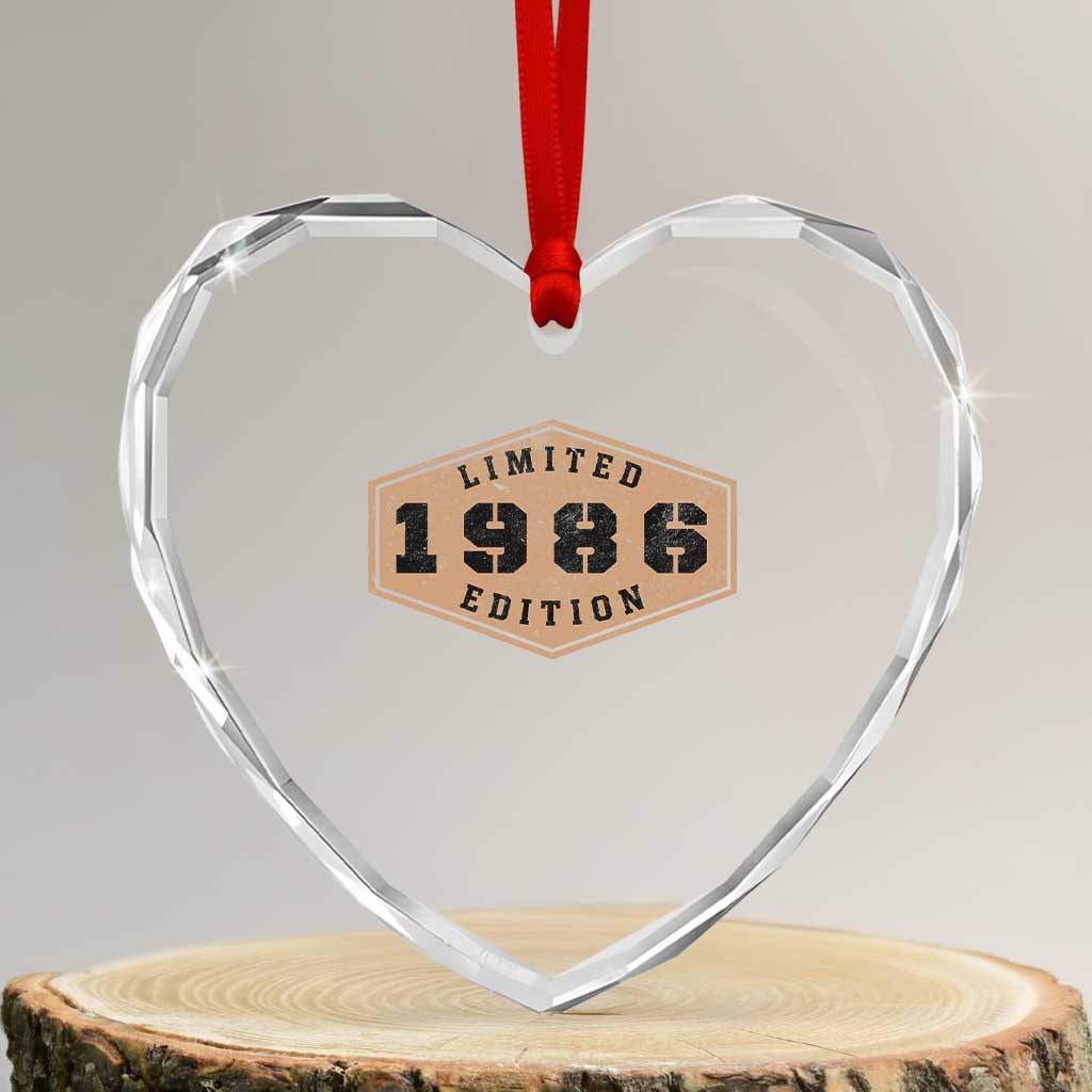 40th Birthday Heart Crystal Glass Ornament 1986 Limited Edition Gifts For Turning 40 TS11 Transparent Glass 3'' Heart Print Your Wear