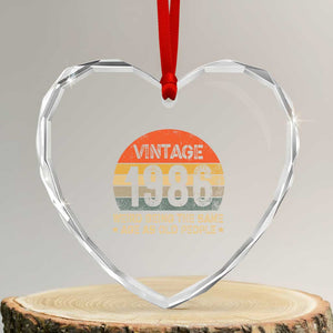 40th Birthday Heart Crystal Glass Ornament Retro 1986 Weird Being The Same Age As Old People TS10 Transparent Glass 3'' Heart Print Your Wear
