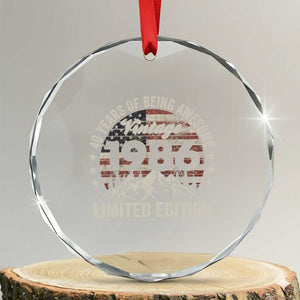 40th Birthday Made In 1986 Limited Edition Crystal Glass Ornament 40 Years Of Being Awesome American Flag TS11 Transparent Glass 3'' Circle Print Your Wear