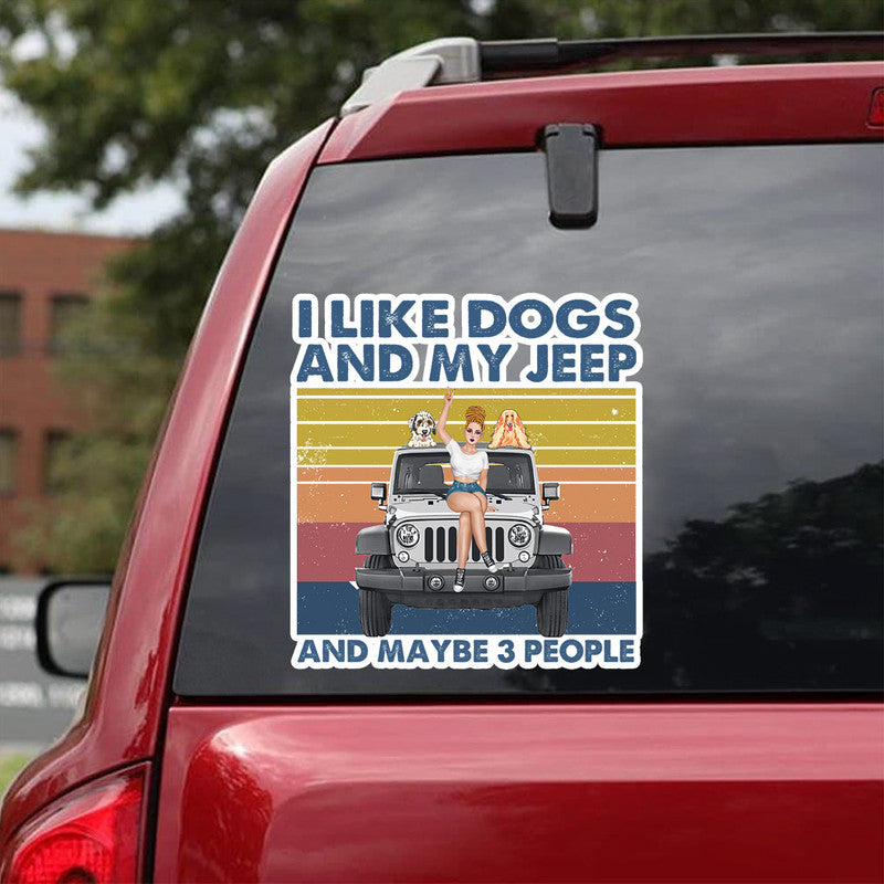 Personalized JP Decal I Like Dogs and My JP and Maybe 3 People NO.3 CTM package 13x13cm Custom - Printyourwear