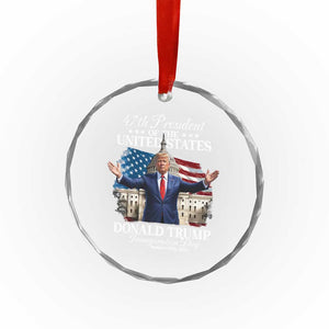 47th President Donald Trump Inauguration Day 2025 Crystal Glass Ornament United States Capitol American Flag Memorabilia - Print Your Wear