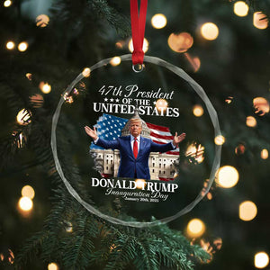 47th President Donald Trump Inauguration Day 2025 Crystal Glass Ornament United States Capitol American Flag Memorabilia - Print Your Wear