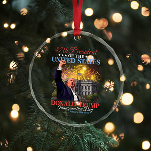 47th President Donald Trump Inauguration Day 2025 Crystal Glass Ornament White House Fireworks American Flag Memorabilia - Print Your Wear