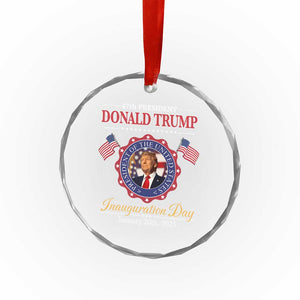 47th President Donald Trump Inauguration Day 2025 Memorabilia Crystal Glass Ornament - Print Your Wear